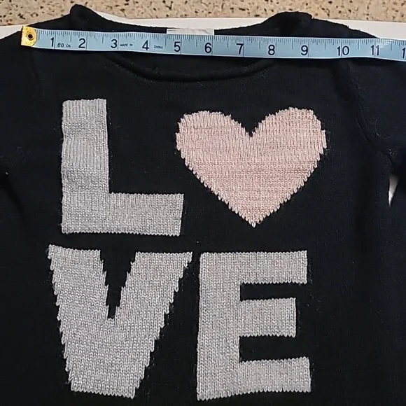 Crazy8 Cute Adorable Heart Love Girls Knitted Black Sweater in sz S 5/6 EUC - Picture 4 of 10